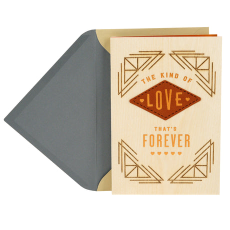 Wood Father's Day Card for Husband or Boyfriend (Love That's Forever)