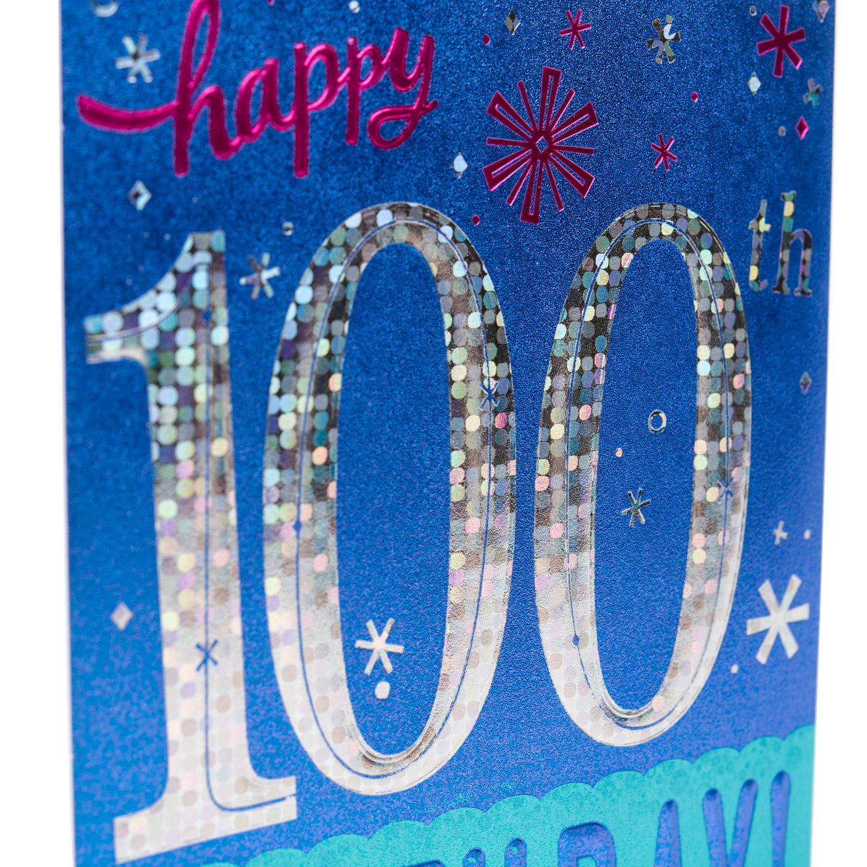 100th Birthday Greeting Card (100th with Confetti)