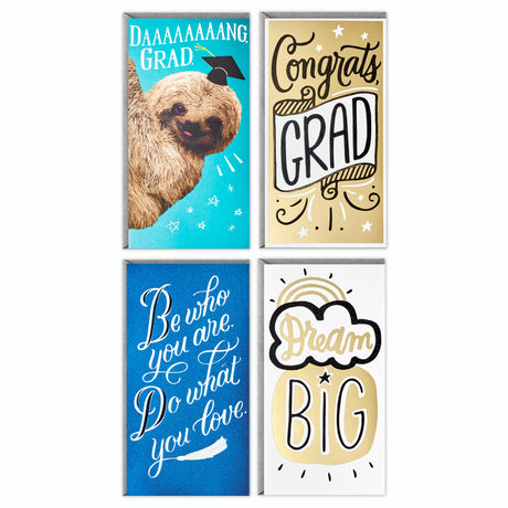 Graduation Money Holder or Gift Card Holder Cards Assortment, Dream Big (4 Cards with Envelopes)