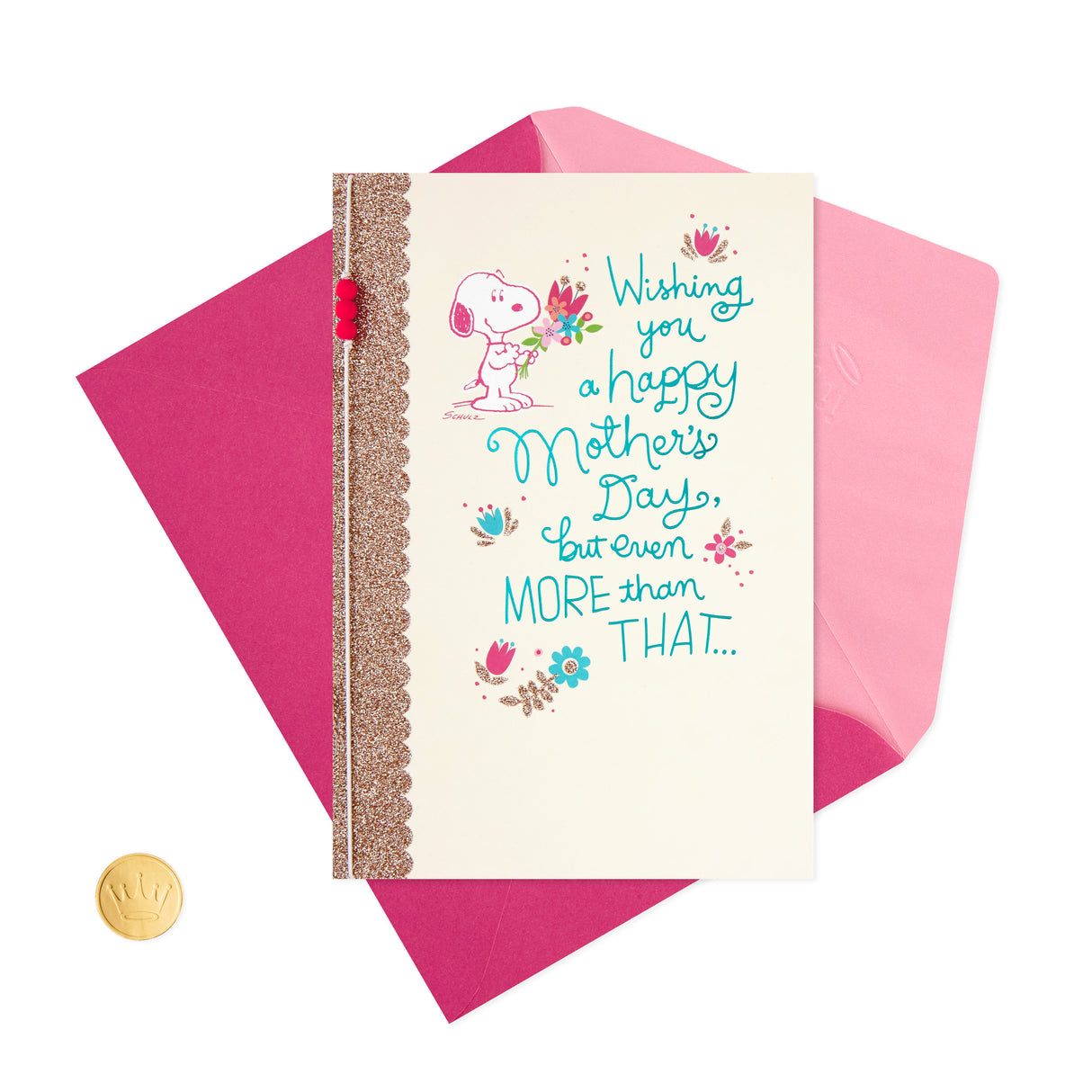 Peanuts Mother's Day Card (Snoopy with Flowers)