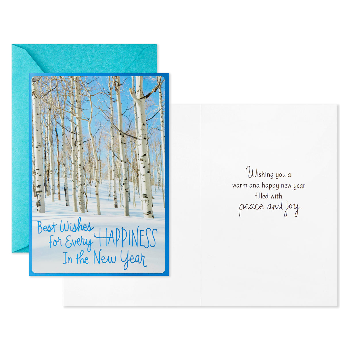 Pack of Happy New Year Cards, Peace and Joy (10 Cards with Envelopes)