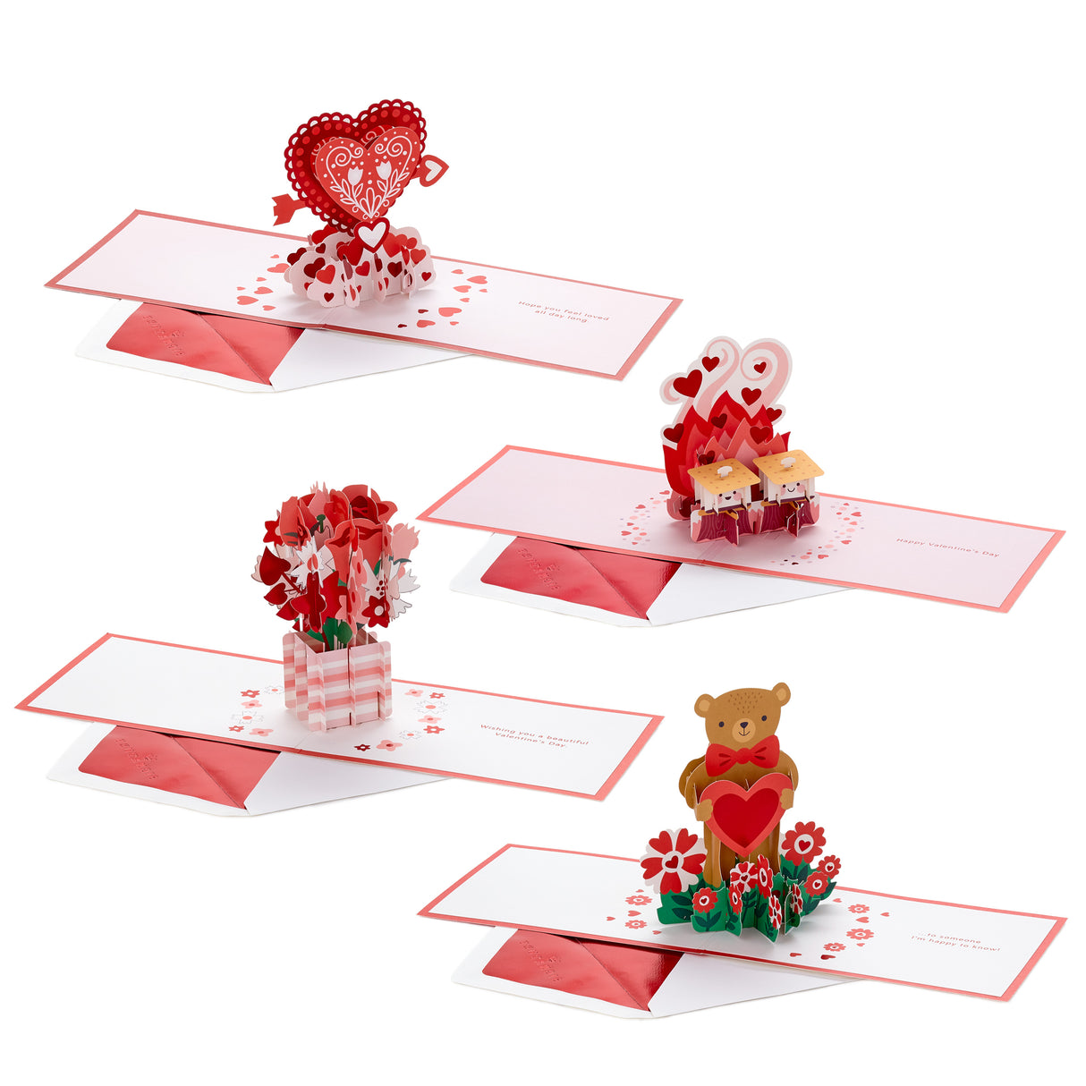 Signature Paper Wonder Pop Up Valentines Day Cards Assortment (4 Cards with Envelopes)