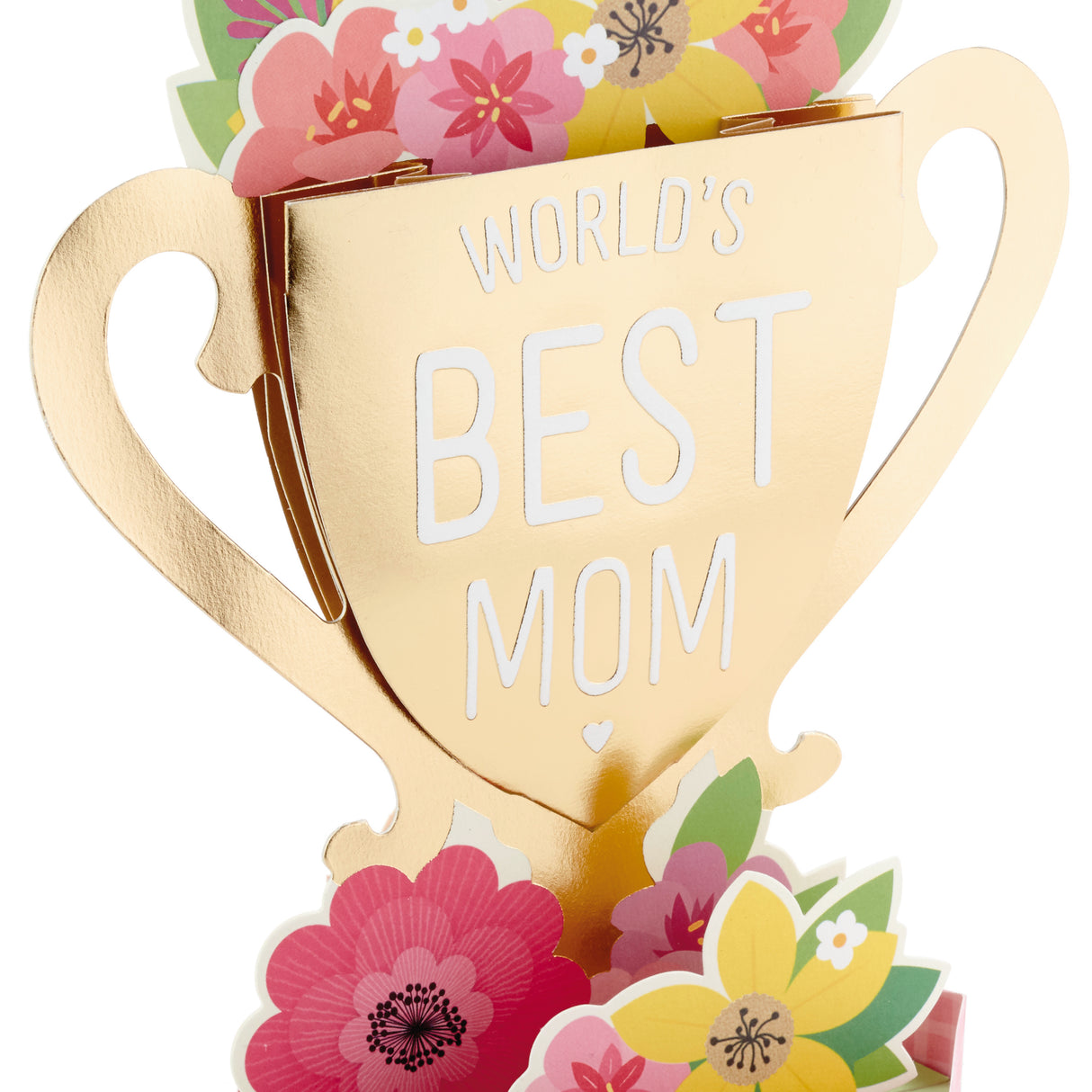Pop Up Mothers Day Card (Displayable World's Best Mom Trophy)