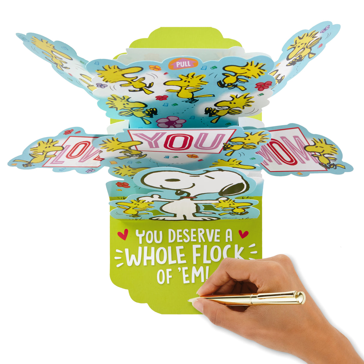 Peanuts Pop Up Mothers Day Card from Son or Daughter (Snoopy and Woodstock)