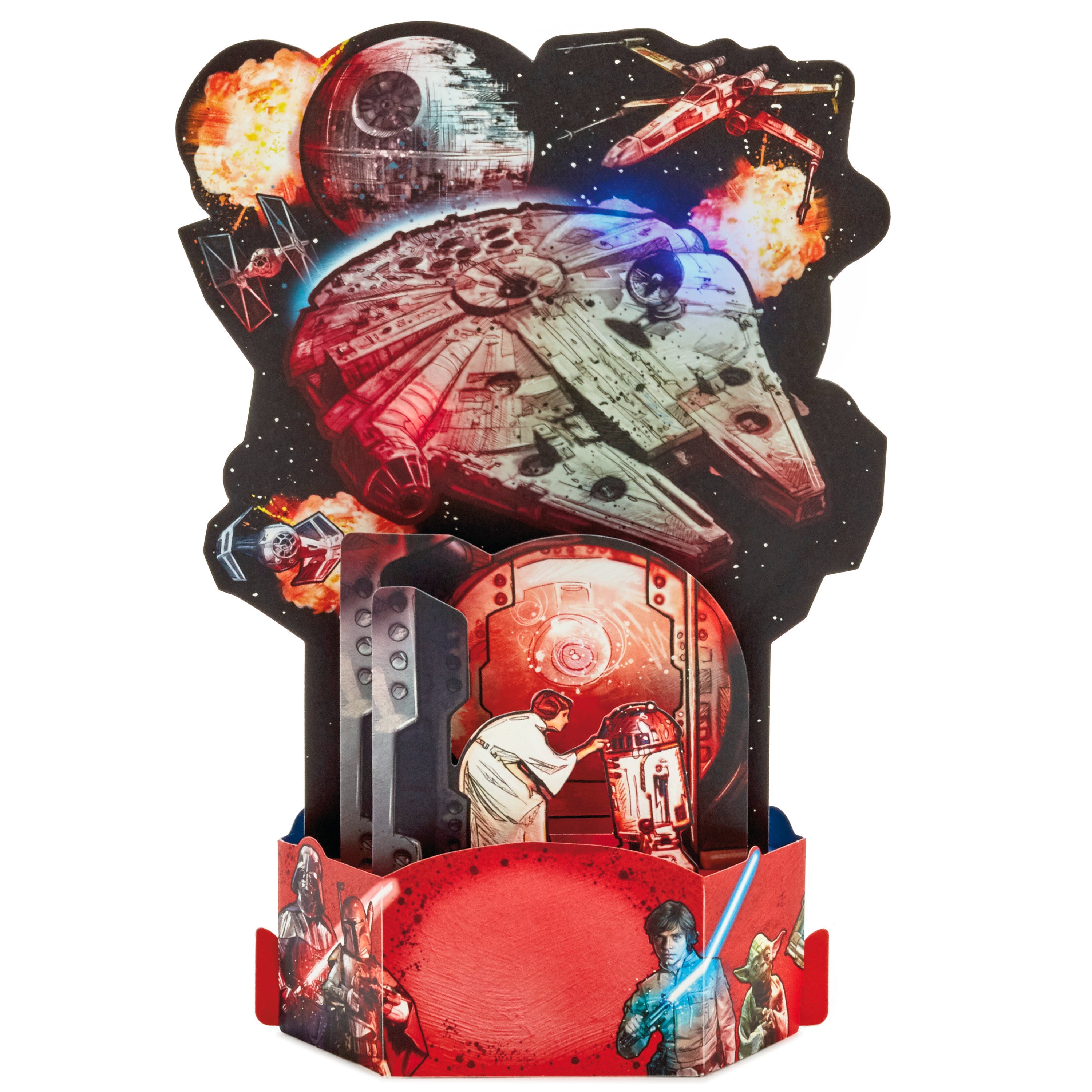 Paper Wonder Star Wars Pop Up Birthday Card with Music (Out of this Galaxy, Plays Star Wars Theme)