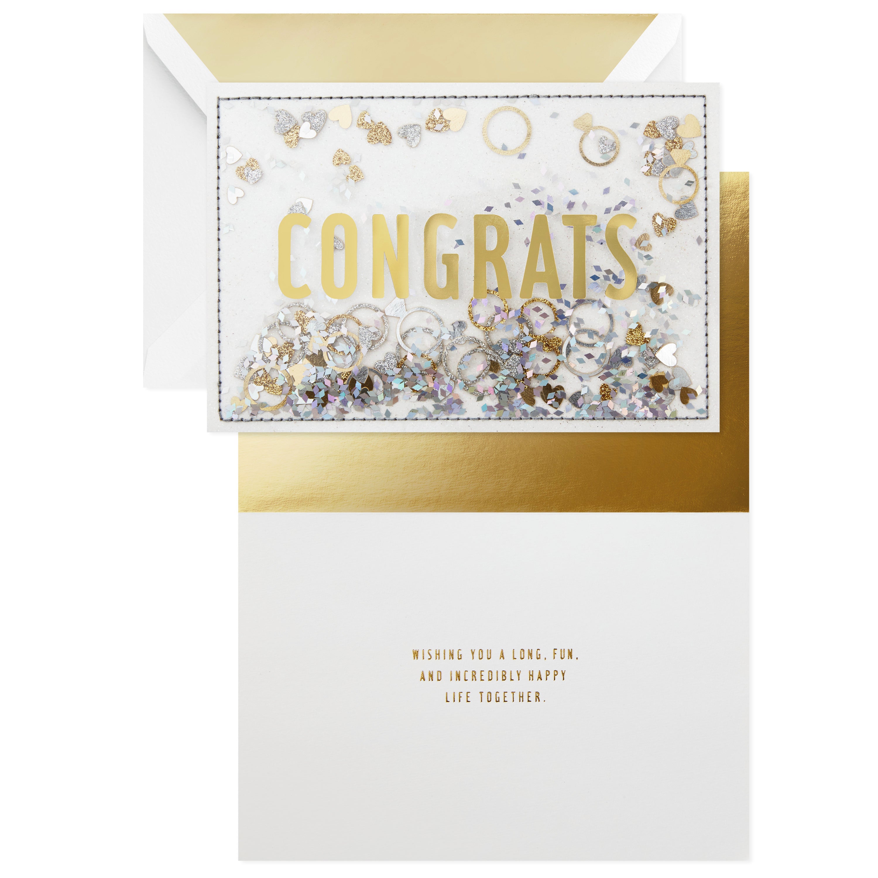 Signature Congratulations Engagement Card, Bridal Shower Card, Wedding Card (Congrats Confetti)