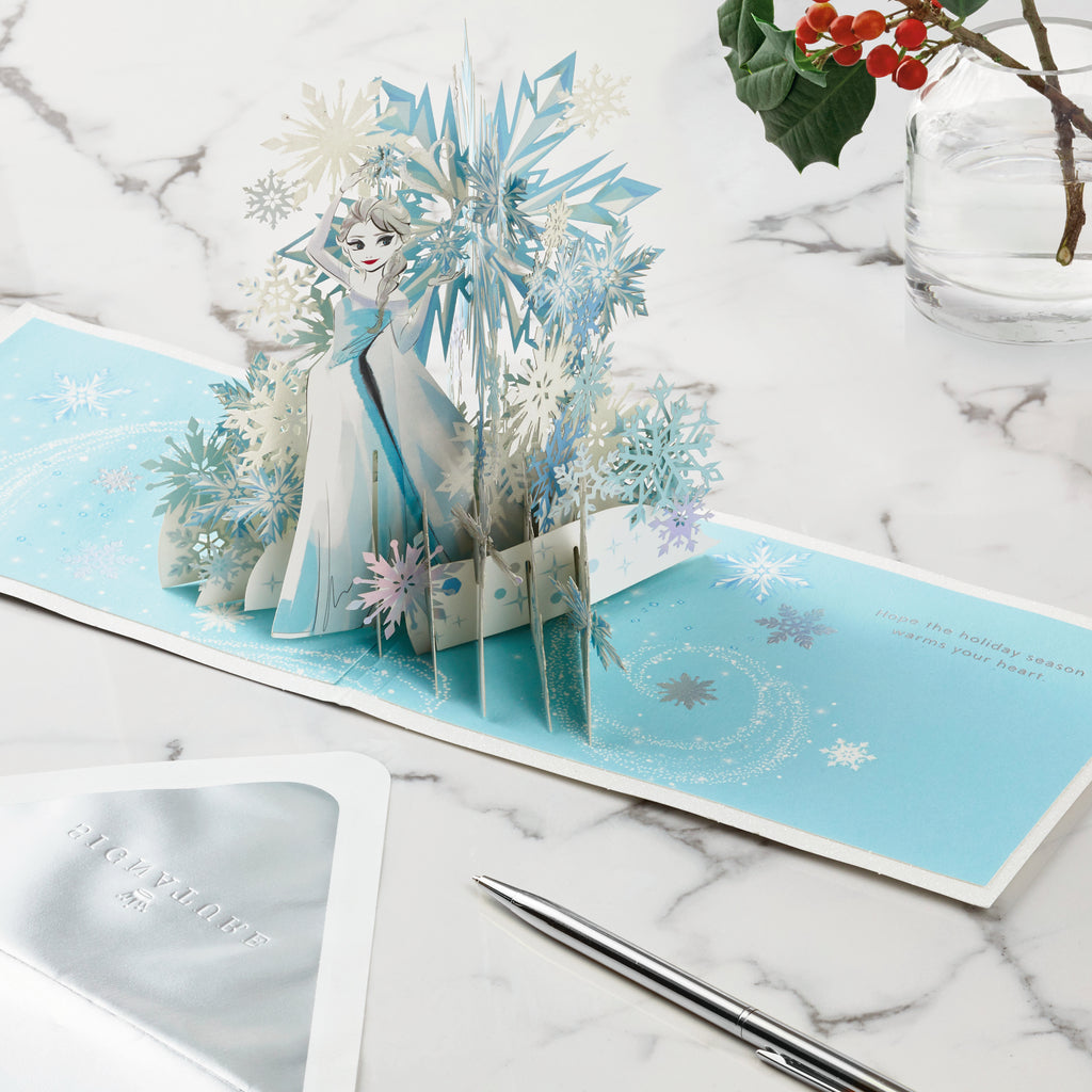 Signature Paper Wonder Frozen Pop Up Christmas Card (Elsa, Feel the Magic)