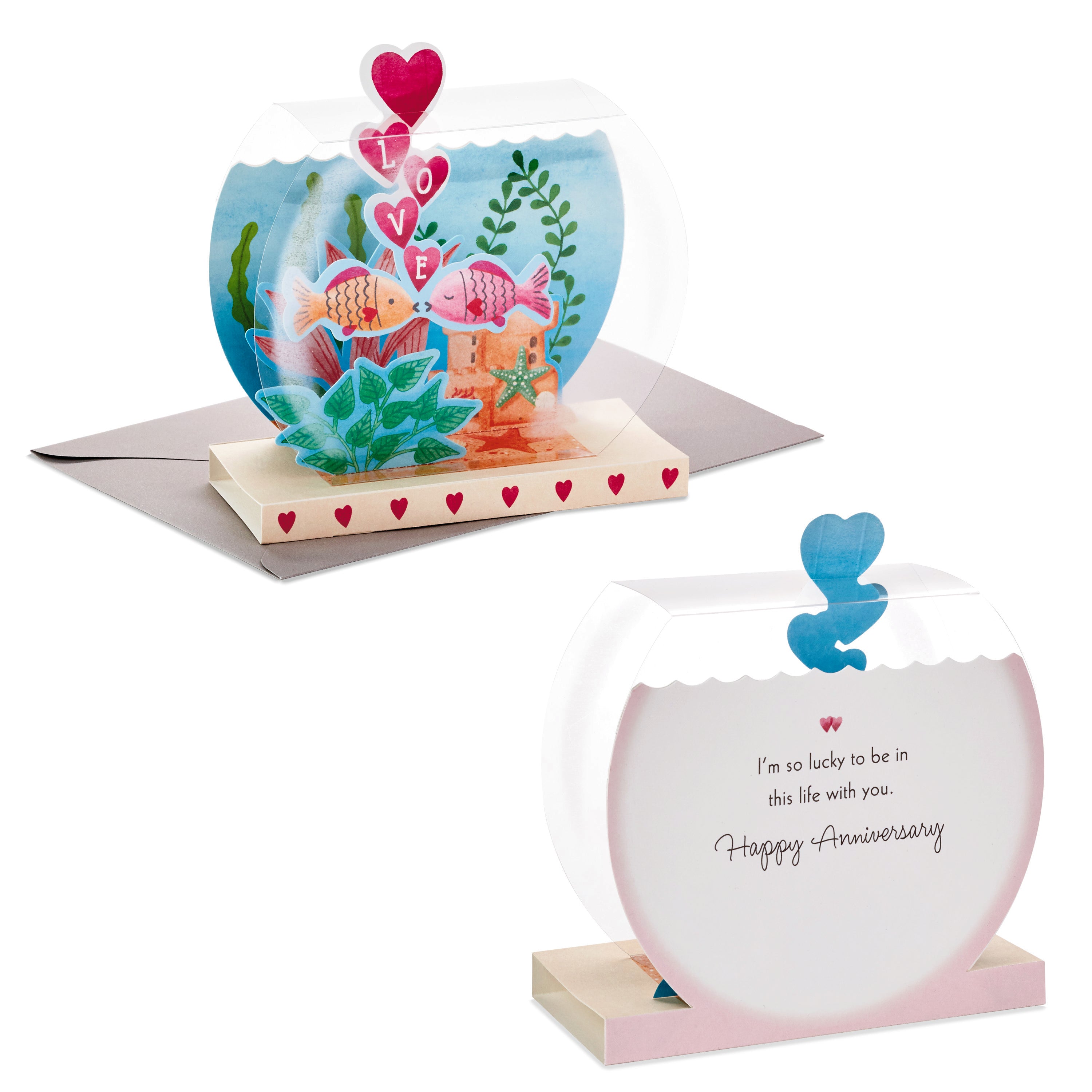 Paper Wonder Displayable Pop Up Anniversary Card (Goldfish)