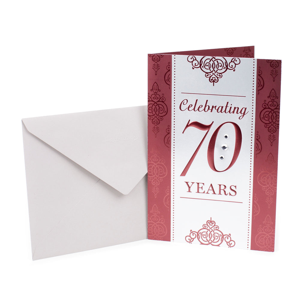70th Birthday Greeting Card (Scrollwork Pattern)