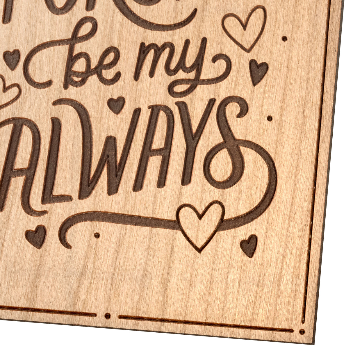 Signature Romantic Wood Anniversary Card, Love Card for Husband, Wife, Boyfriend, Girlfriend (Forever)