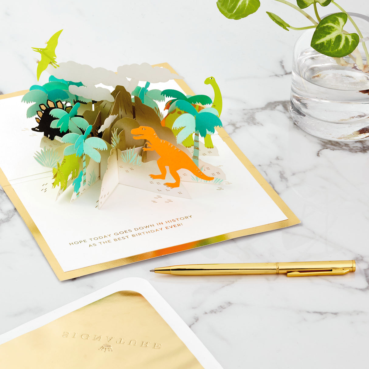 Signature Paper Wonder Pop Up Birthday Card (Dinosaurs)