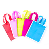 6" Small Solid Color Gift Bags - Pack of 5 in Red, Green, Blue, Light Pink, Hot Pink for Birthdays, Holidays, Parties or Any Occasion