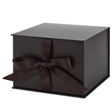 Hallmark 7" Large Black Gift Box with Lid and Shredded Paper Fill for Weddings, Birthdays, Halloween, Christmas, Hanukkah, Holidays, Graduation and More