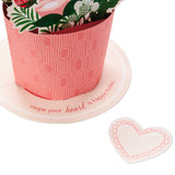 Paper Wonder Pop Up Valentines Day Card, Displayable Bouquet (Happy Heart)