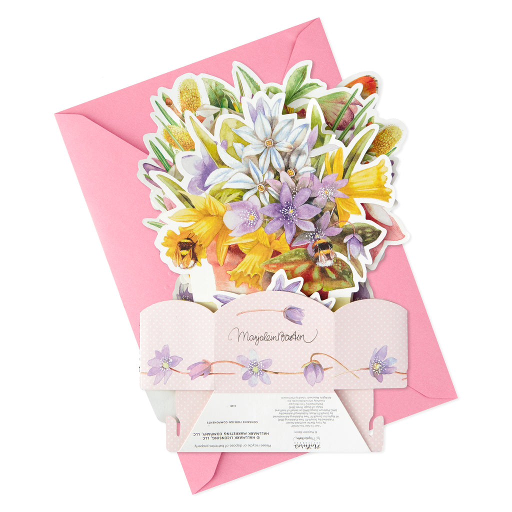 Paper Wonder Musical Birthday Pop Up Card for Women (Marjolein Bastin Bouquet, Plays Just to See You Smile)
