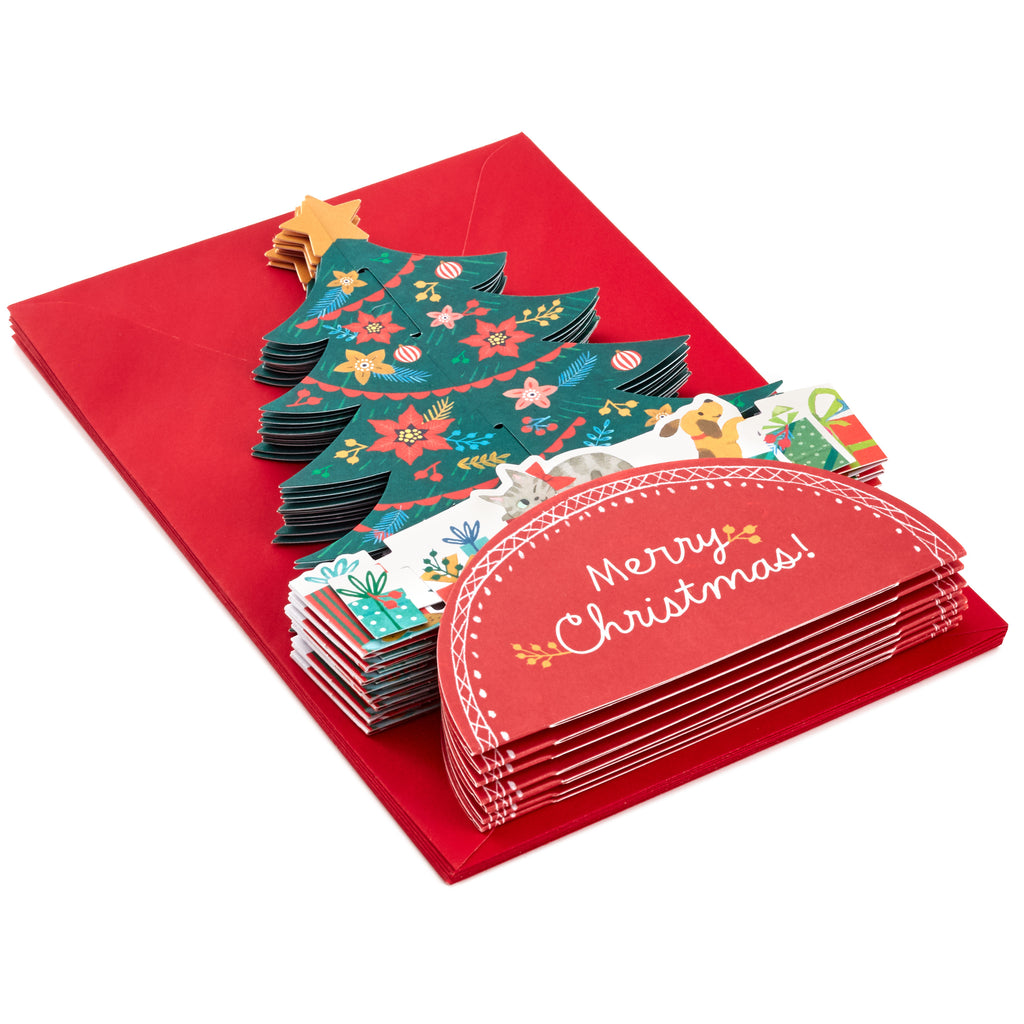 Paper Wonder Boxed Pop Up Christmas Cards, Christmas Tree (8 Cards and Envelopes)