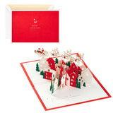 Signature Paper Wonder Pop Up Christmas Card (Santa and His Reindeer)