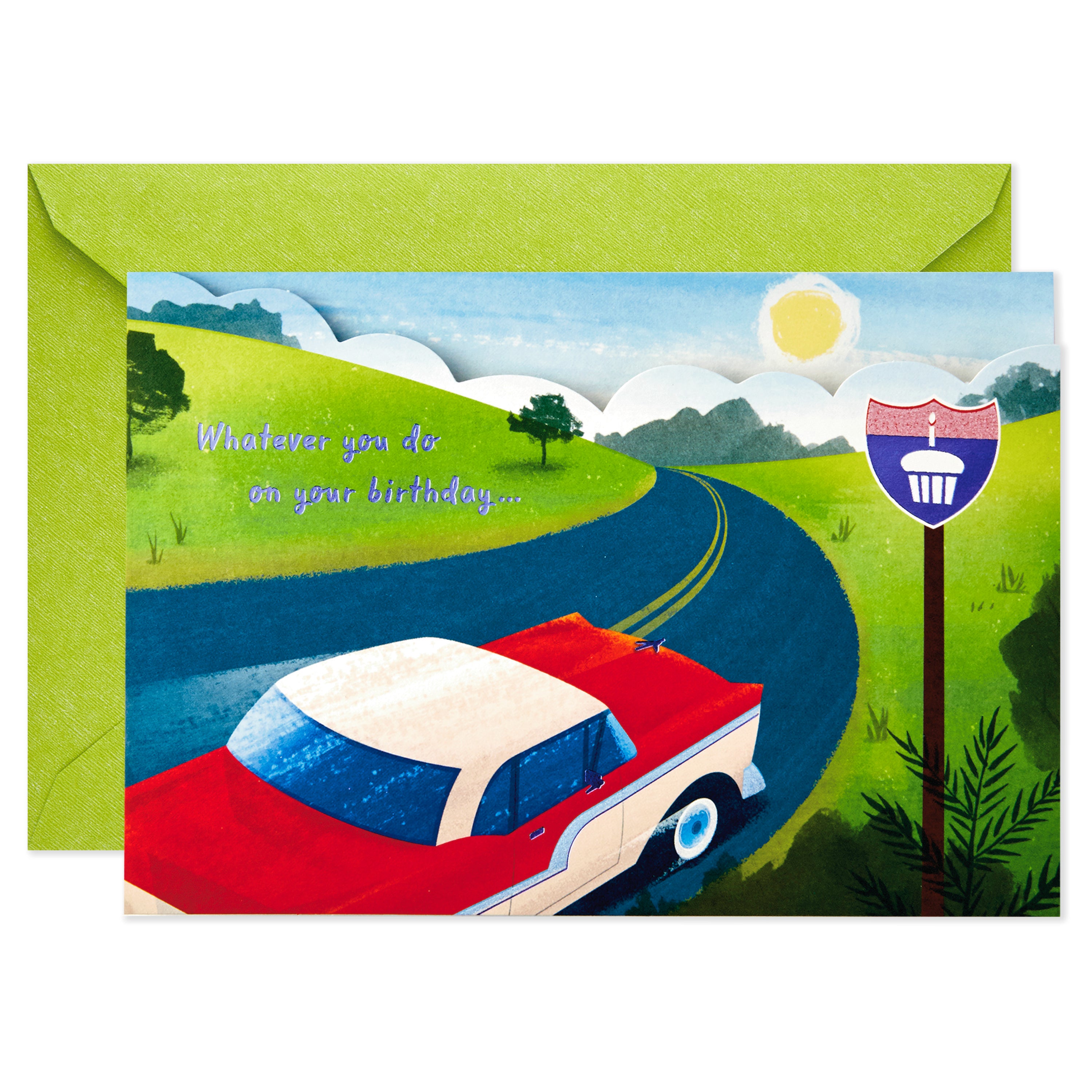 Paper Wonder Displayable Pop Up Birthday Card (Classic Car)