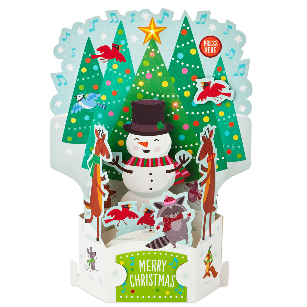 Paper Wonder Pop Up Christmas Card with Lights and Music (Plays Rockin' Around the Christmas Tree)