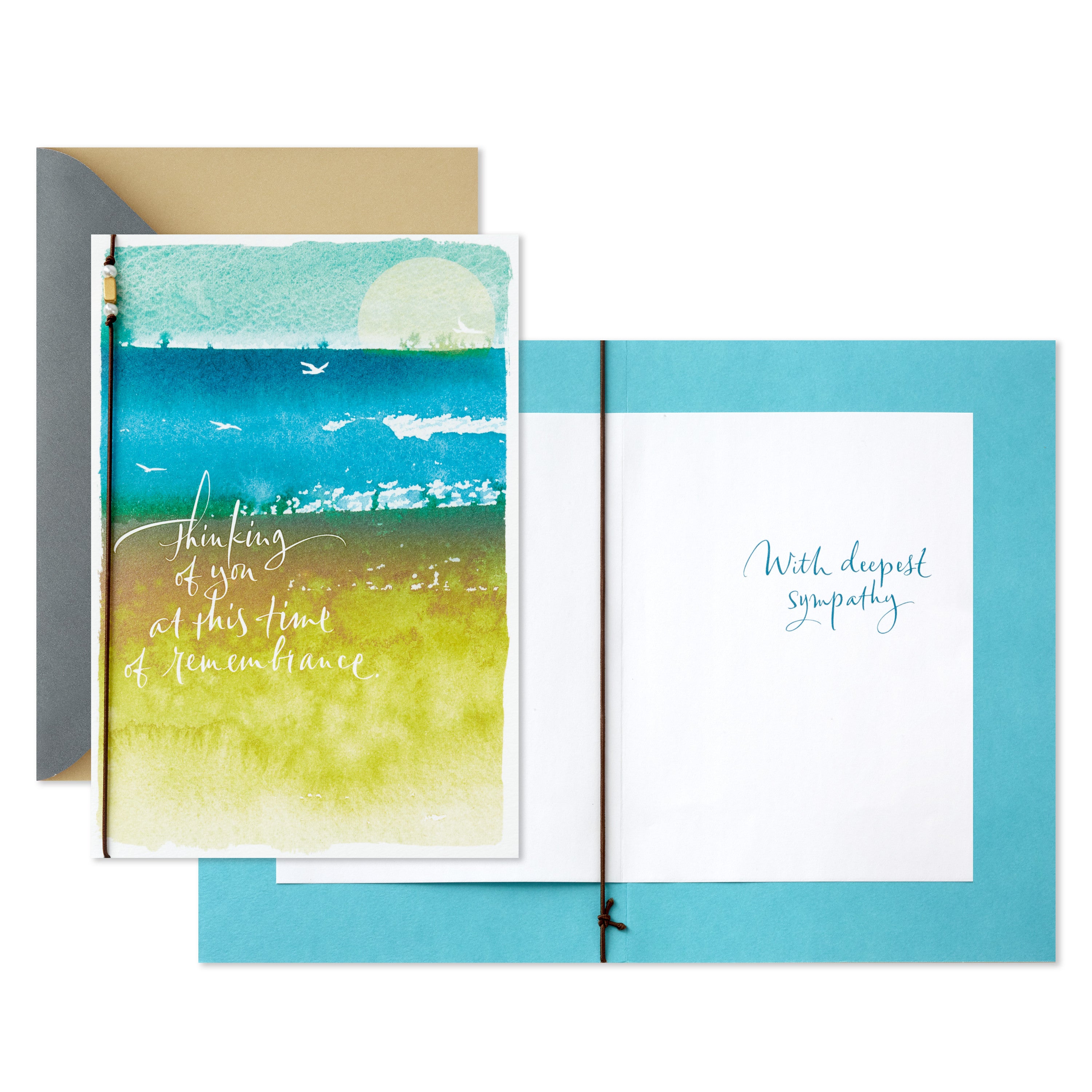  Pack of 2 Sympathy Cards (Seascape with Birds)