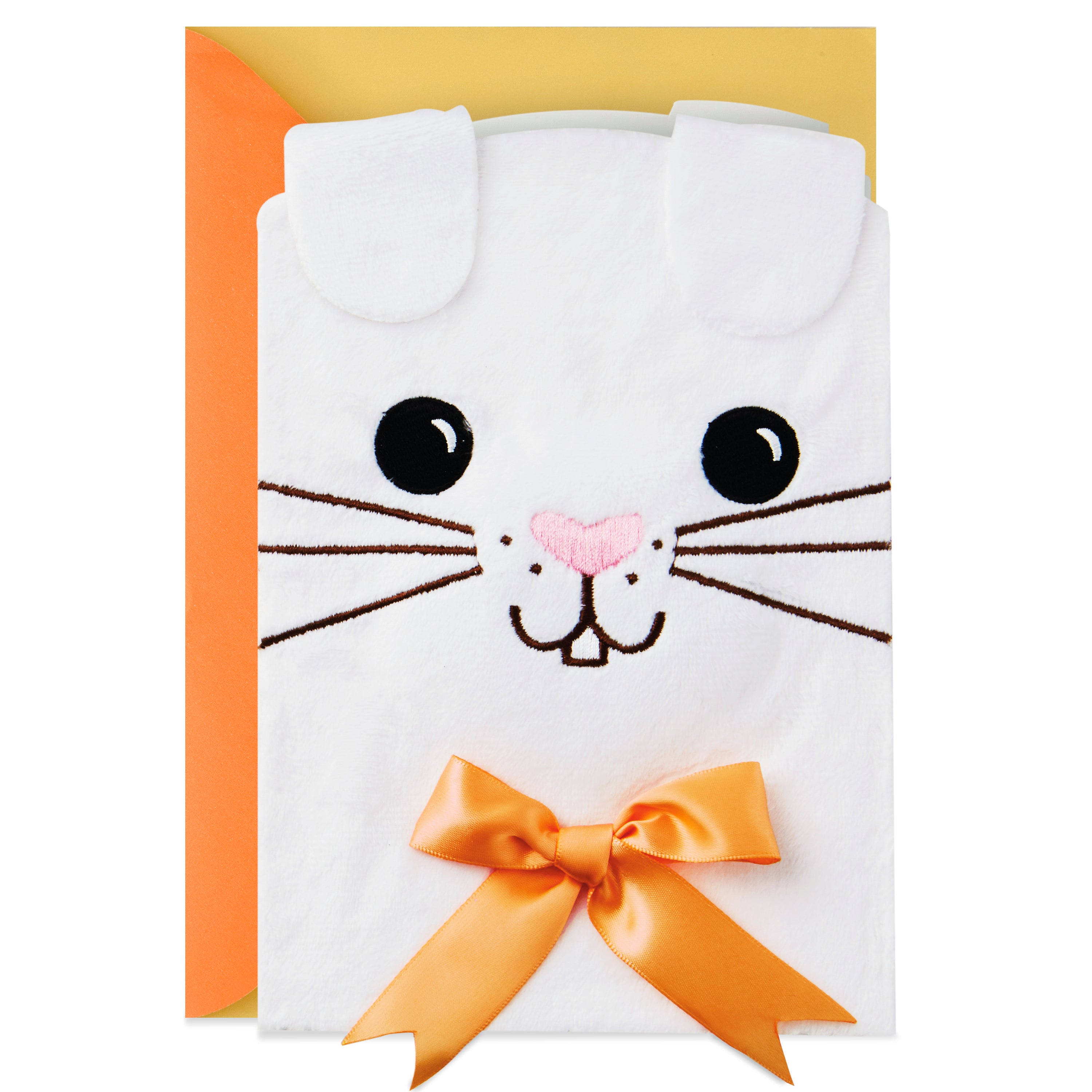 Easter Card for Kids (Cute Fuzzy Plush Bunny)