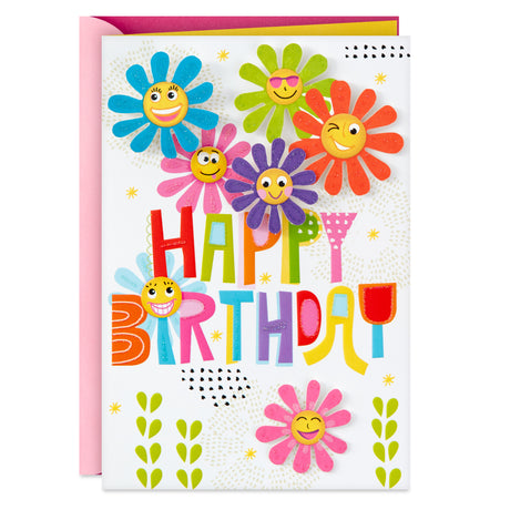 Birthday Card for Girls (Retro Flowers)