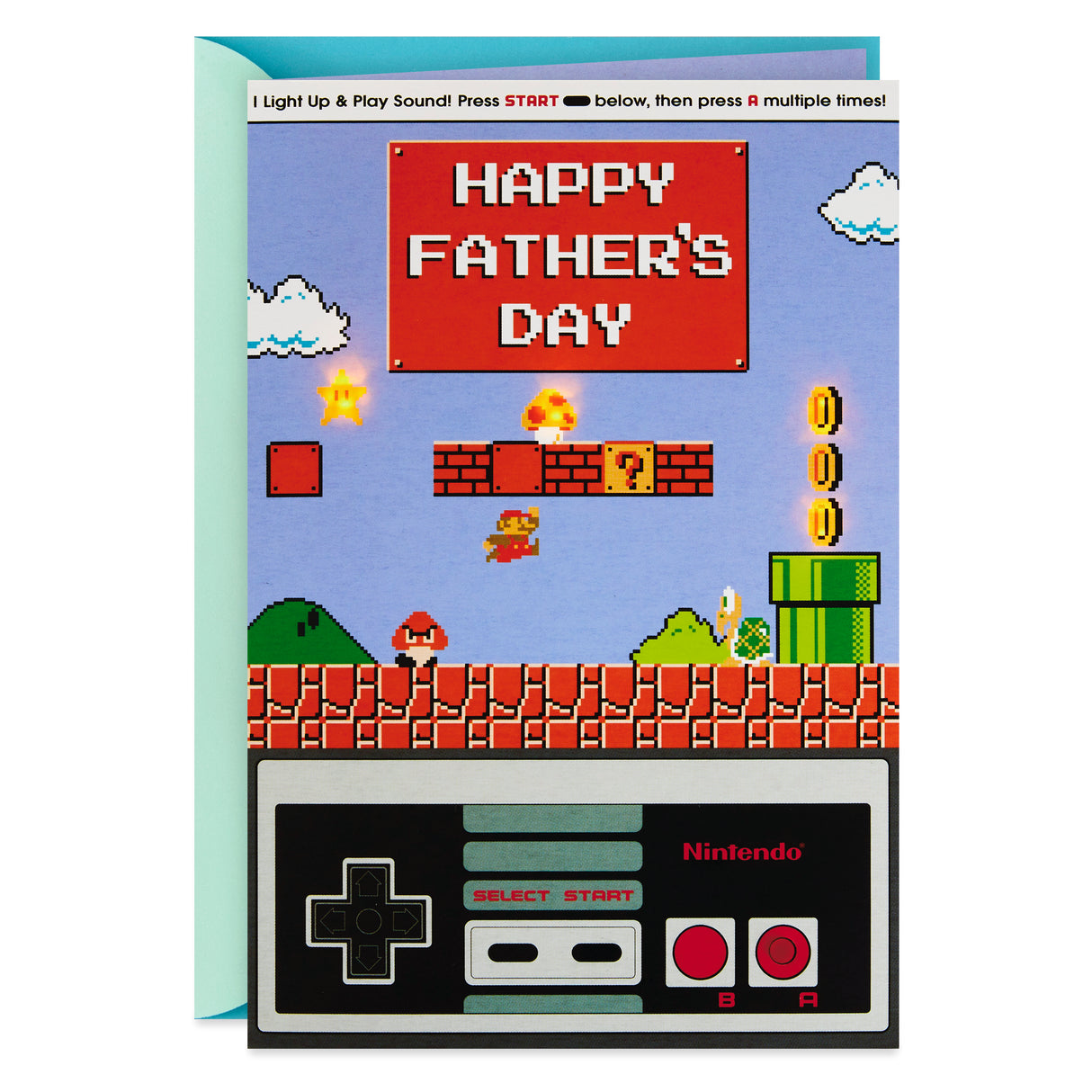 Nintendo Fathers Day Card with Light and Sound (Classic Mario)