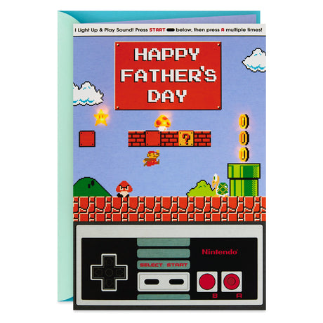 Nintendo Fathers Day Card with Light and Sound (Classic Mario)