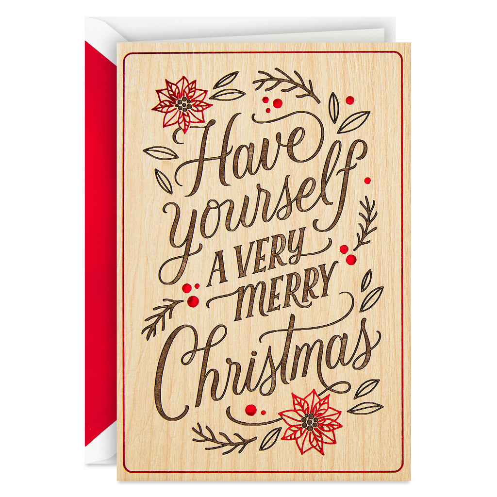 Signature Wood Christmas Card (Very Merry Christmas)