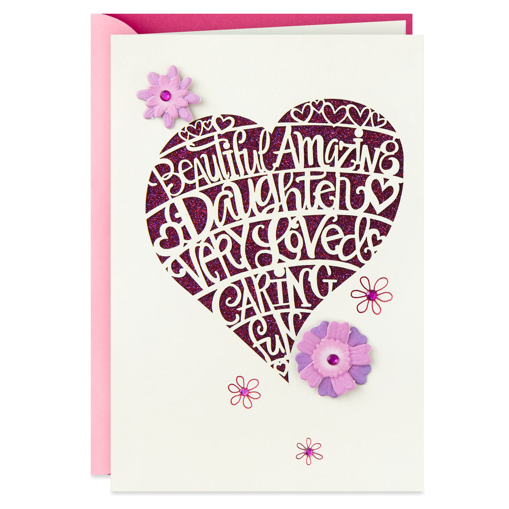 Birthday Card for Daughter (Heart Cutout)
