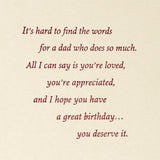 Birthday Greeting Card to Father (Loved and Appreciated)