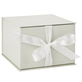 7" Large White Gift Box with Lid and Shredded Paper Fill for Weddings, Christmas, Holidays, Birthdays and More