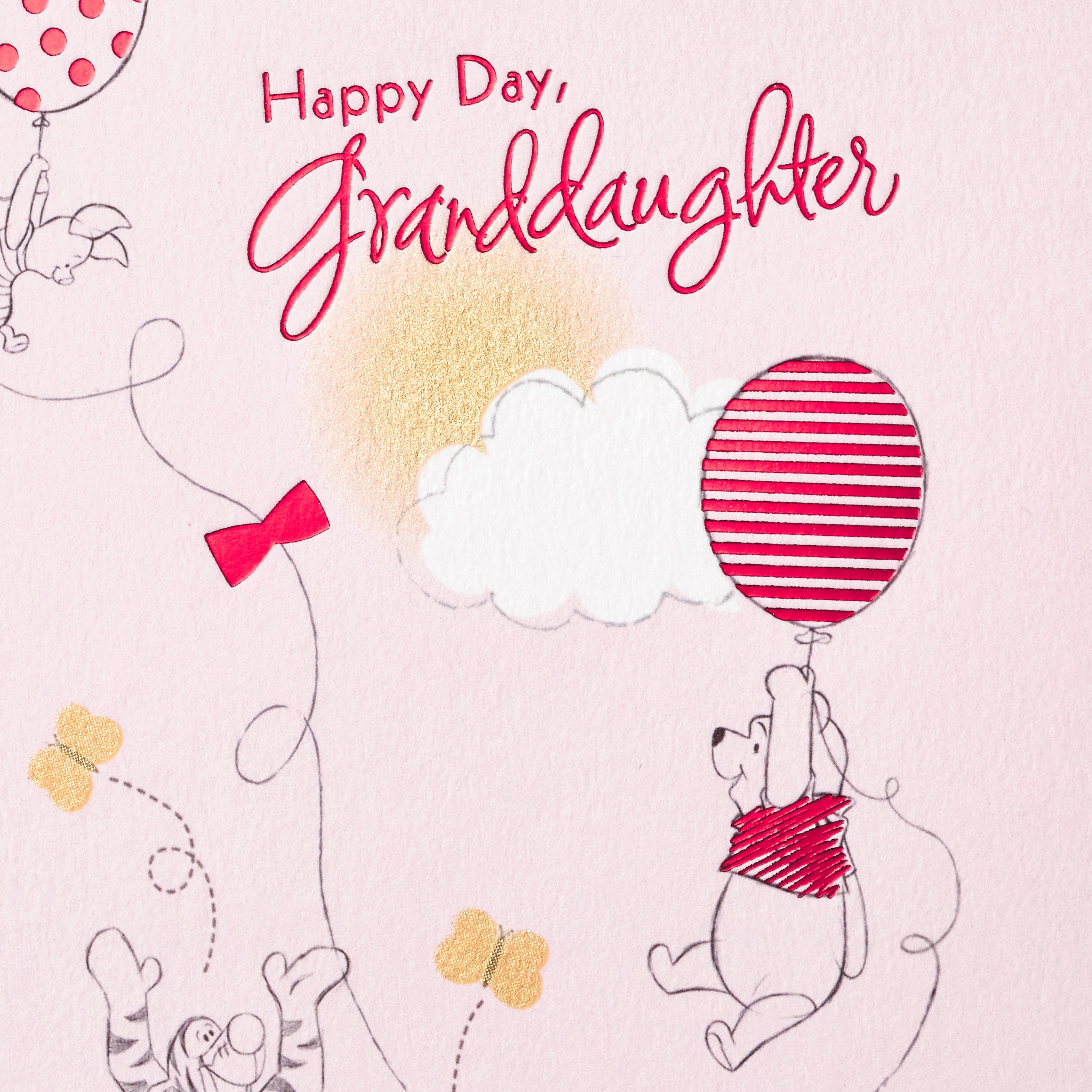 Winnie the Pooh Birthday Card for Granddaughter (Beautiful Birthday)