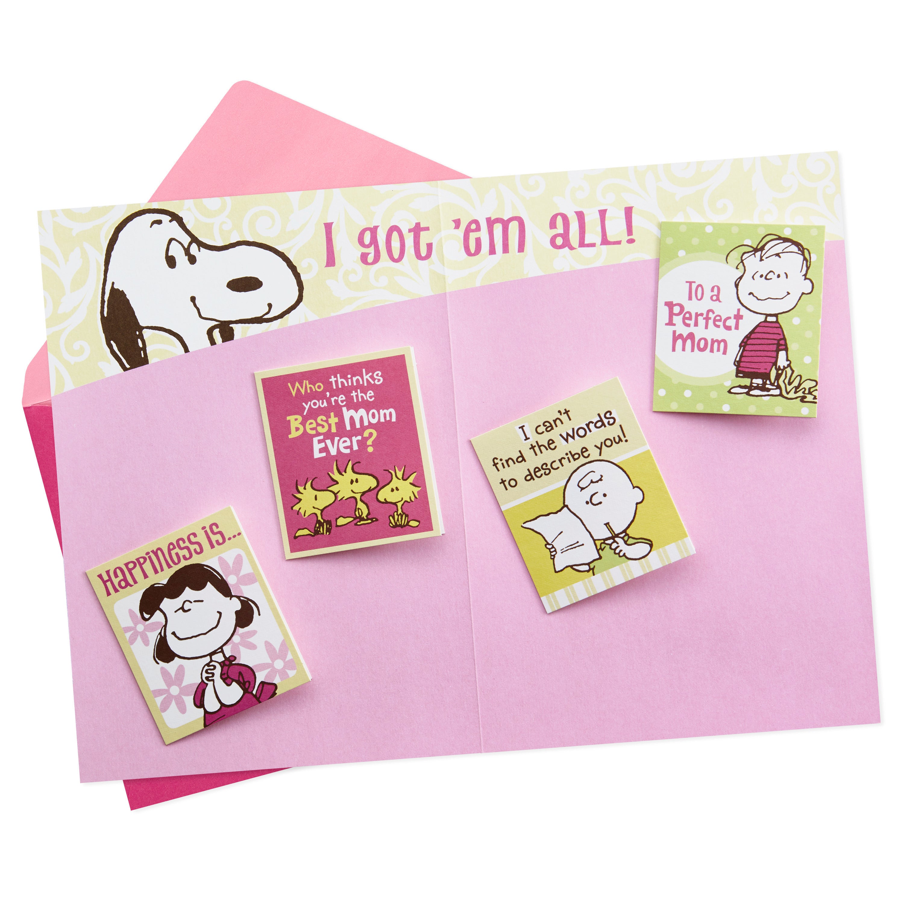 Funny Mother's Day Card for Mom (Snoopy and Woodstock, Mini Cards Inside)