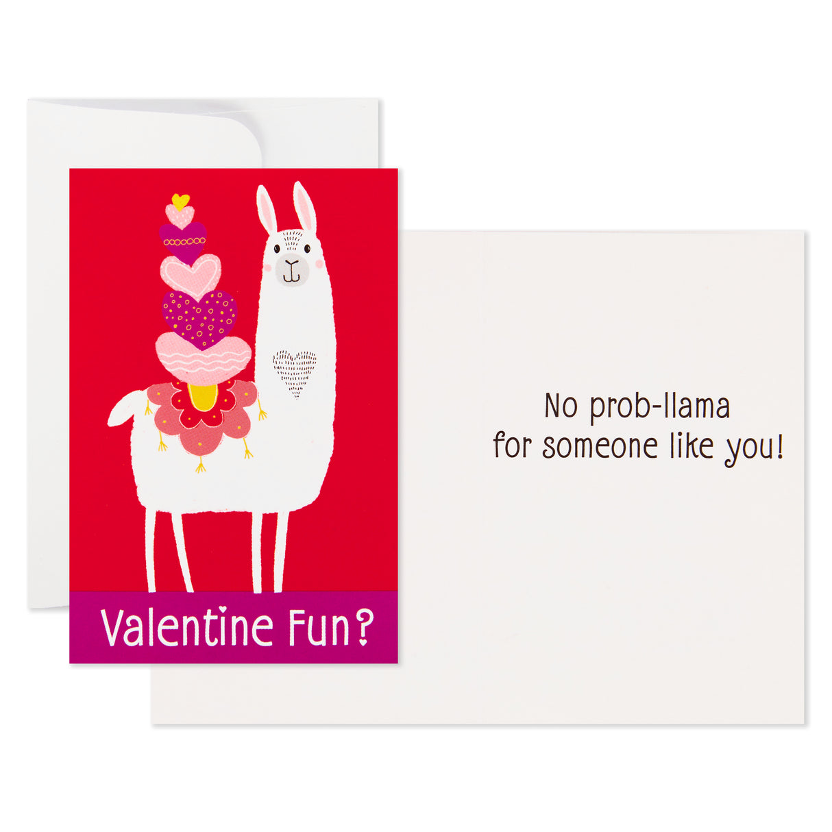 Assorted Valentines Day Cards for Kids, 12 Cards with Envelopes (Unicorns, Bears, Llamas)