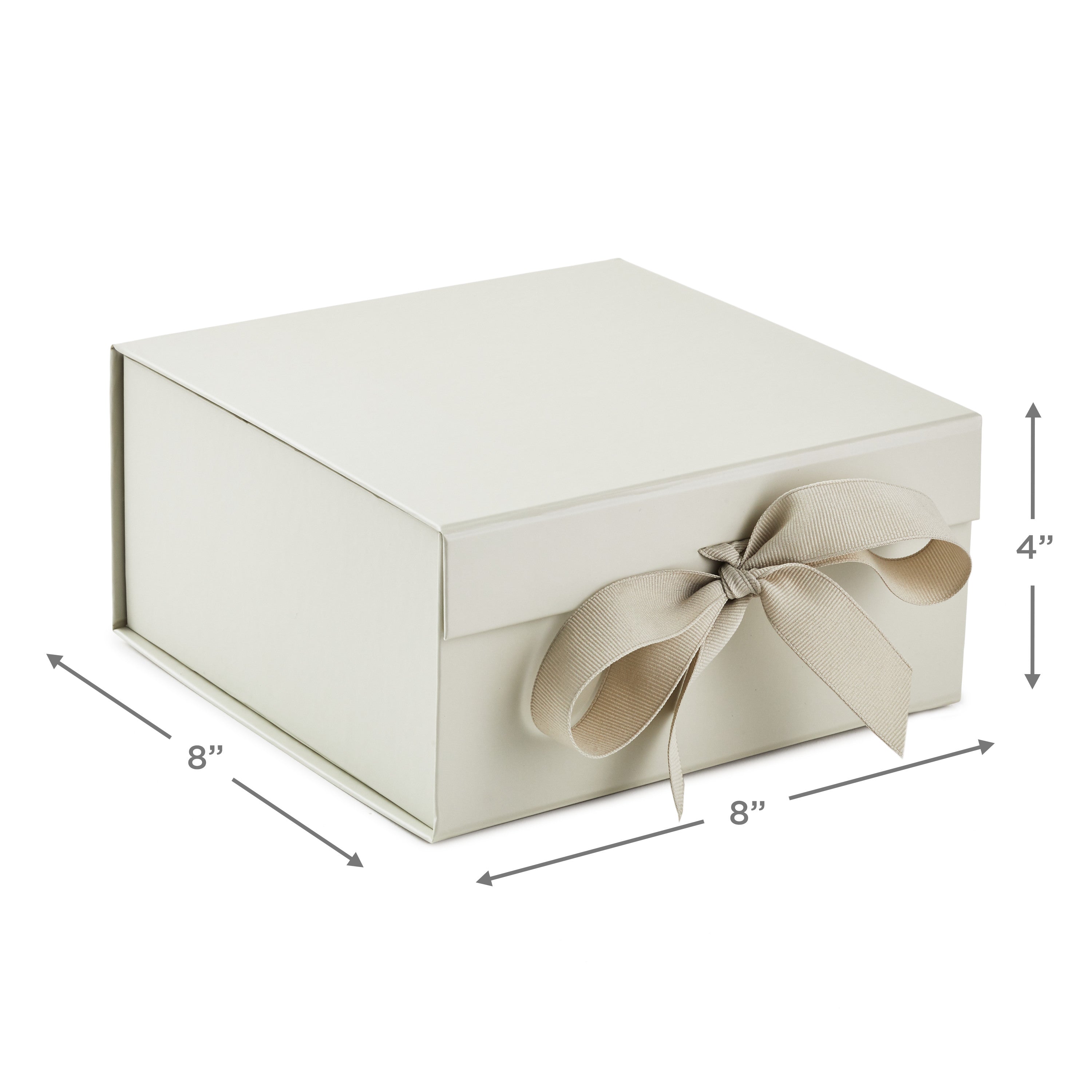 Hallmark Foldable Gift Box Bundle (2 Matching Boxes with Ribbon: Pearl White) for Weddings, Bridesmaids Gifts, Bridal Showers, Graduations