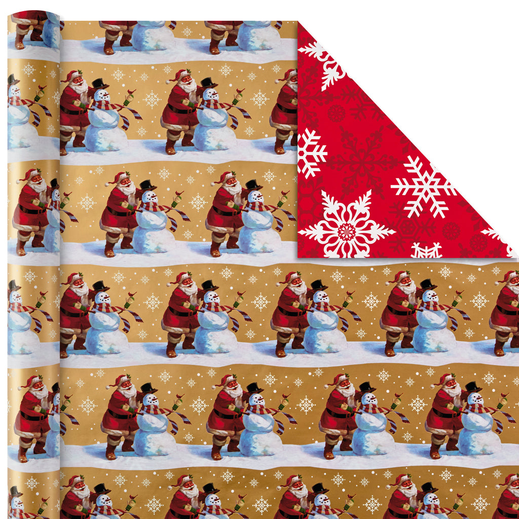 Reversible Christmas Wrapping Paper Bundle, Traditional (Pack of 4, 150 sq. ft. ttl.)
