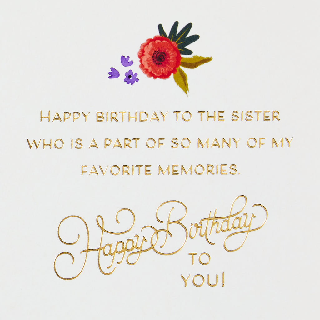  Signature Birthday Card for Sister (Elegant Cake)