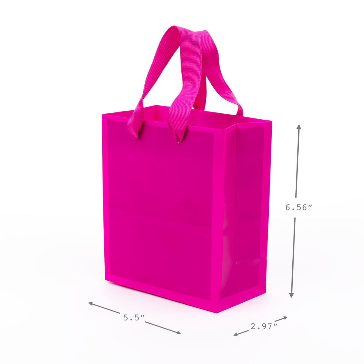 6" Small Solid Color Gift Bags - Pack of 5 in Red, Green, Blue, Light Pink, Hot Pink for Birthdays, Holidays, Parties or Any Occasion