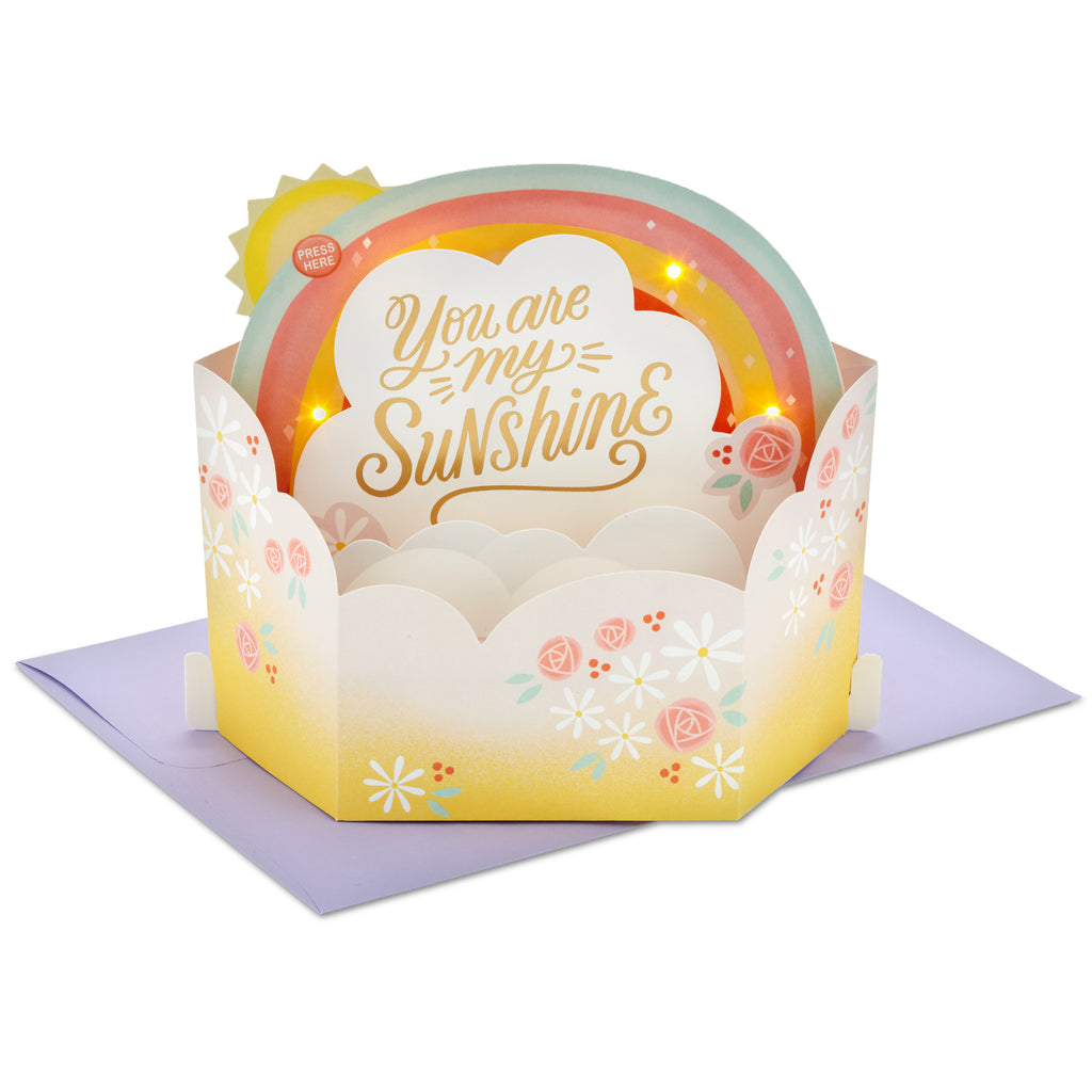 Paper Wonder Giant Birthday Pop Up Card for Mom with Light and Sound (Plays You Are My Sunshine)
