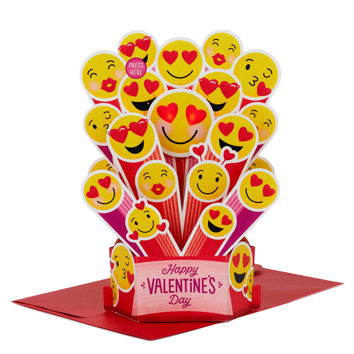 Paper Wonder Pop Up Musical Valentines Day Card (Emojis, Plays You Make My Dreams)