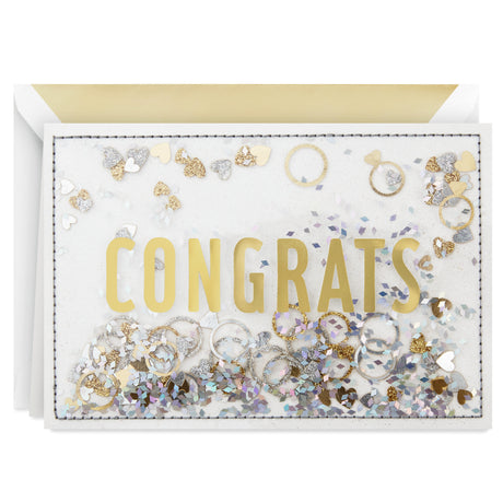 Signature Congratulations Engagement Card, Bridal Shower Card, Wedding Card (Congrats Confetti)