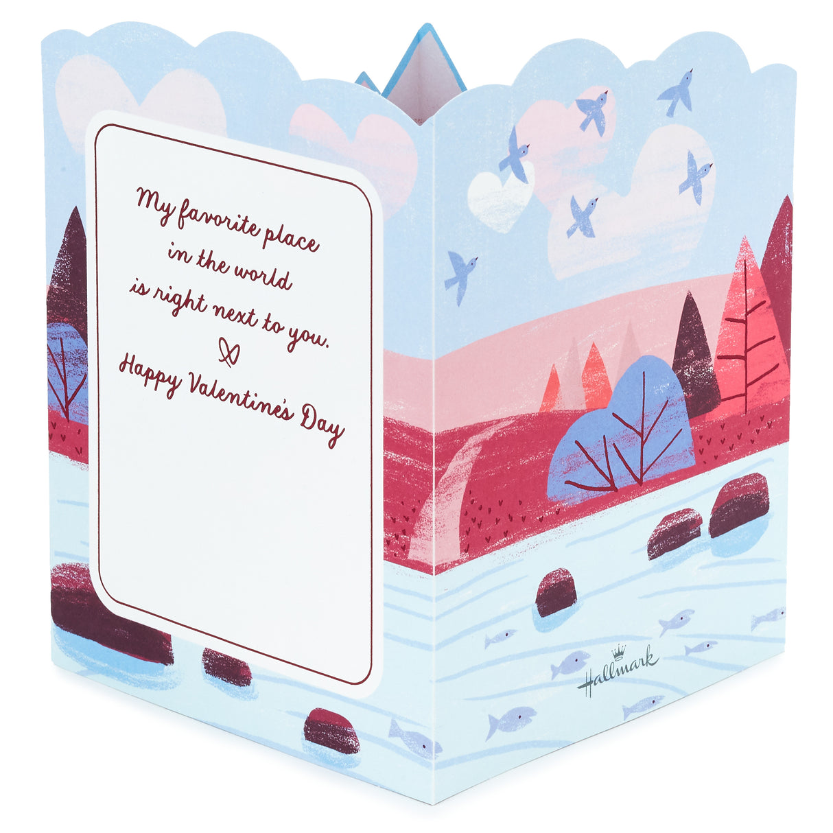 Paper Wonder Pop Up Valentines Day Card for Husband, Wife, Boyfriend, Girlfriend (Mountain Lake)