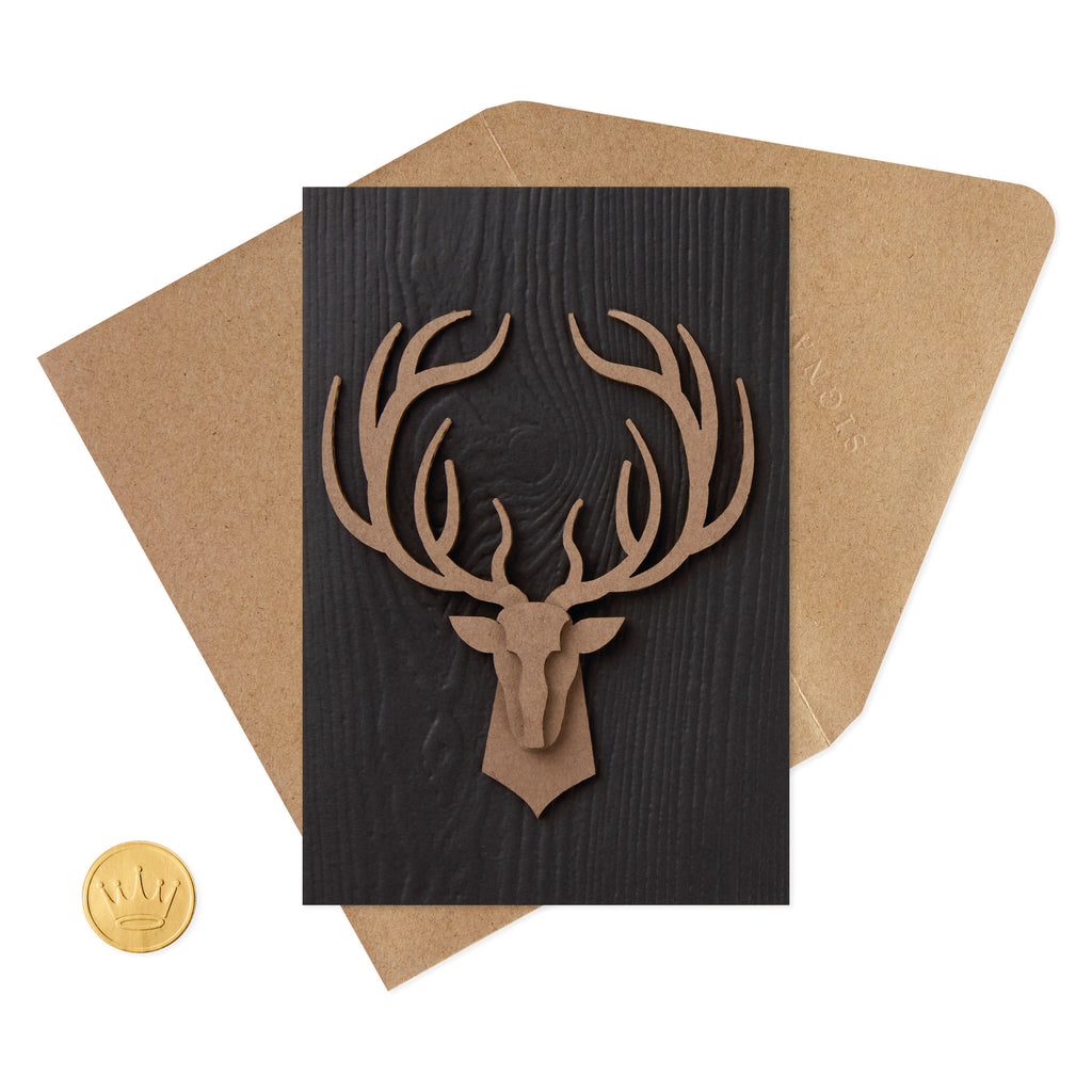 Signature Birthday Card for Men (Deer Head)