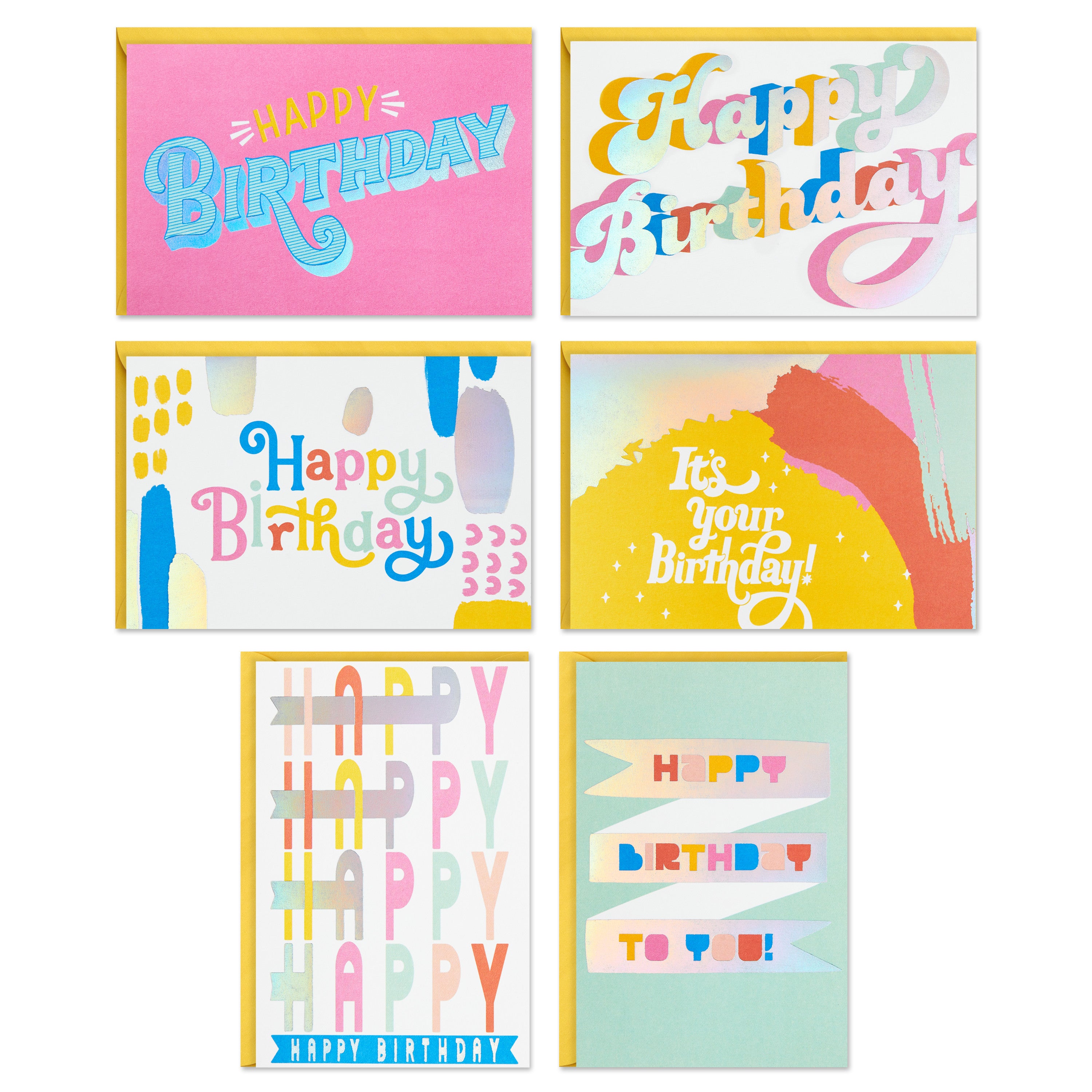 Birthday Cards Assortment, 36 Cards with Envelopes (Pastels)