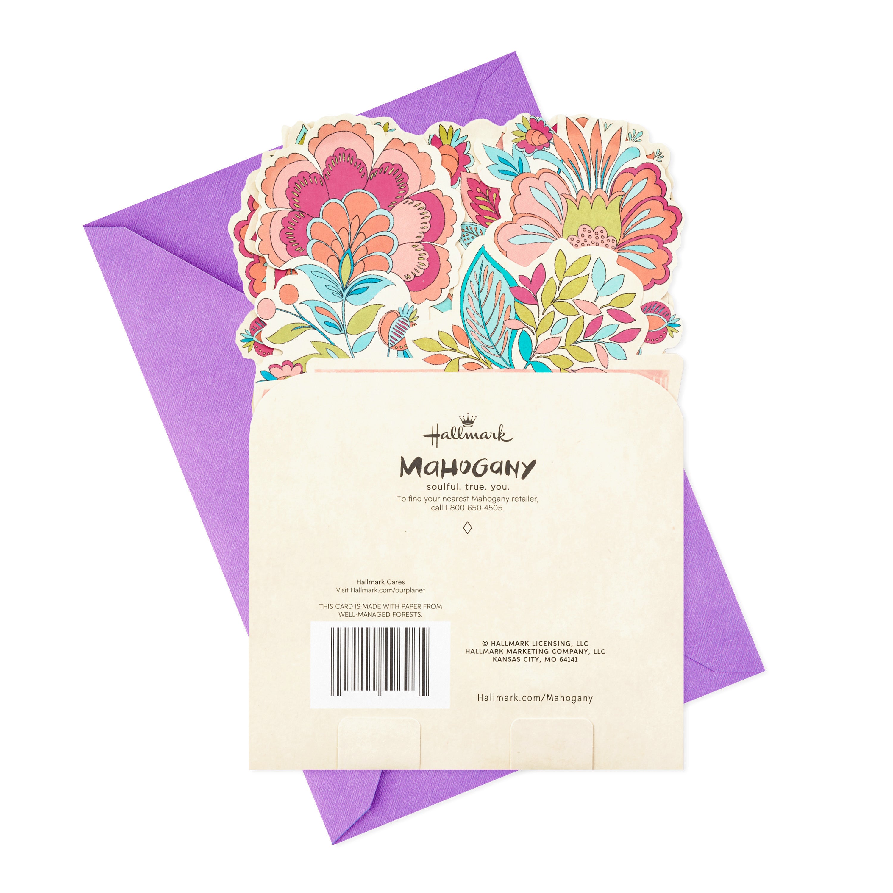 Mahogany Mothers Day Pop Up Card for Mom (Flowers)