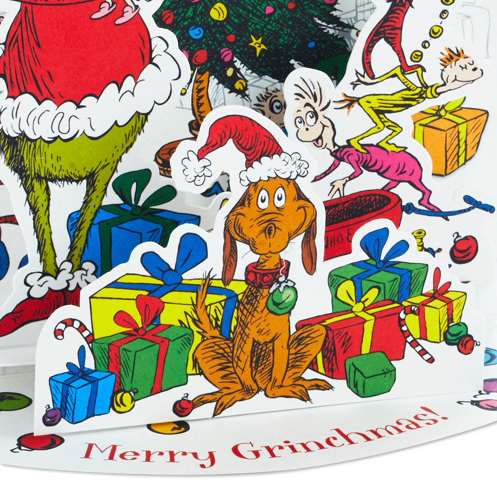 Grinch Boxed Christmas Cards, Merry Grinchmas Paper Craft (8 Displayable Pop Up Cards and Envelopes)