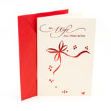 Romantic Christmas Card for Wife (Red Metallic)