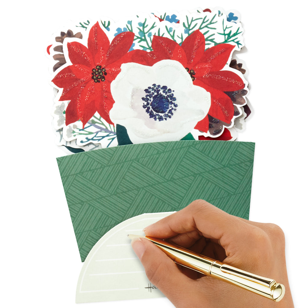 Paper Wonder Displayable Pop Up Christmas Card (Poinsettia Bouquet)
