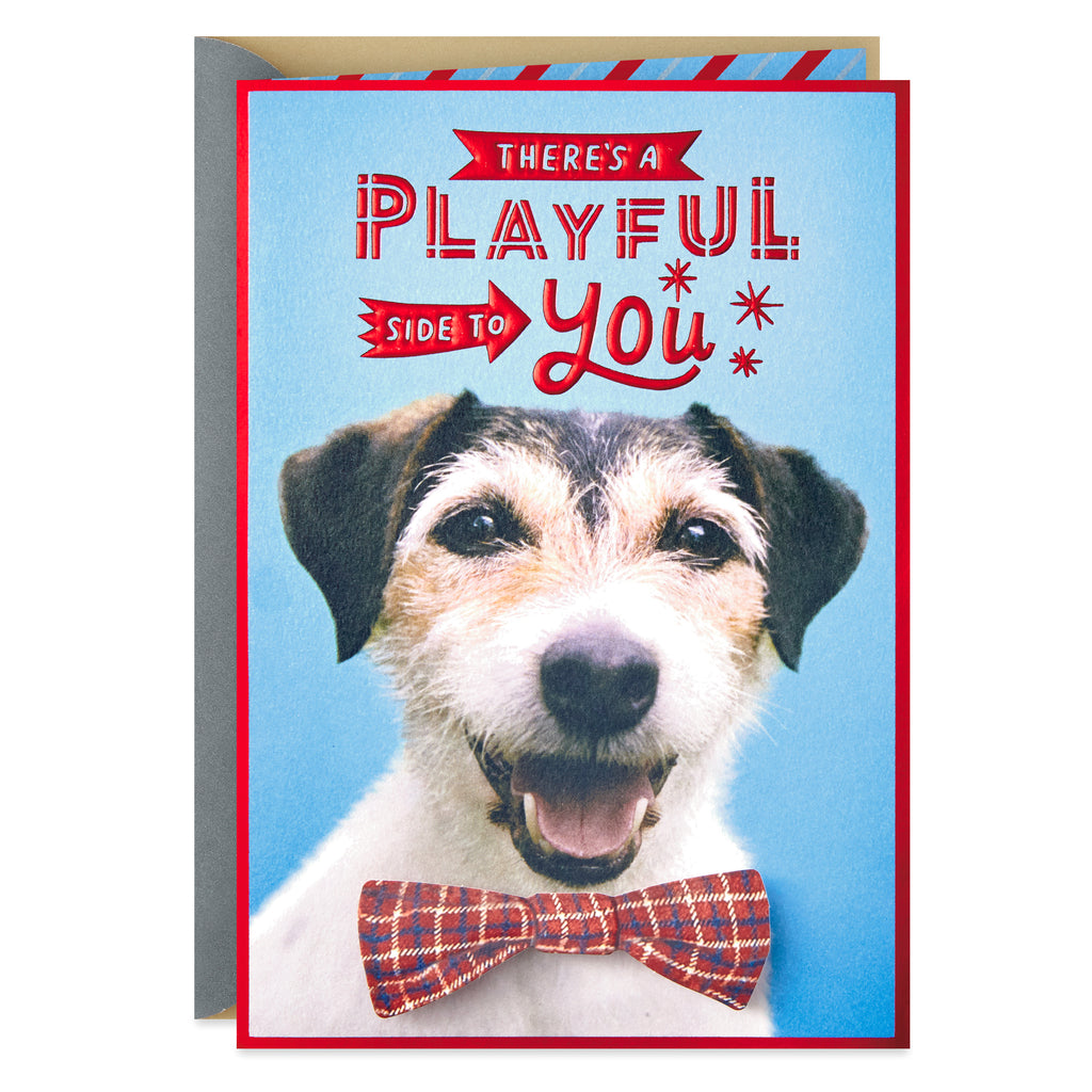 Birthday Card (Playful Side, Dog in Bow Tie)